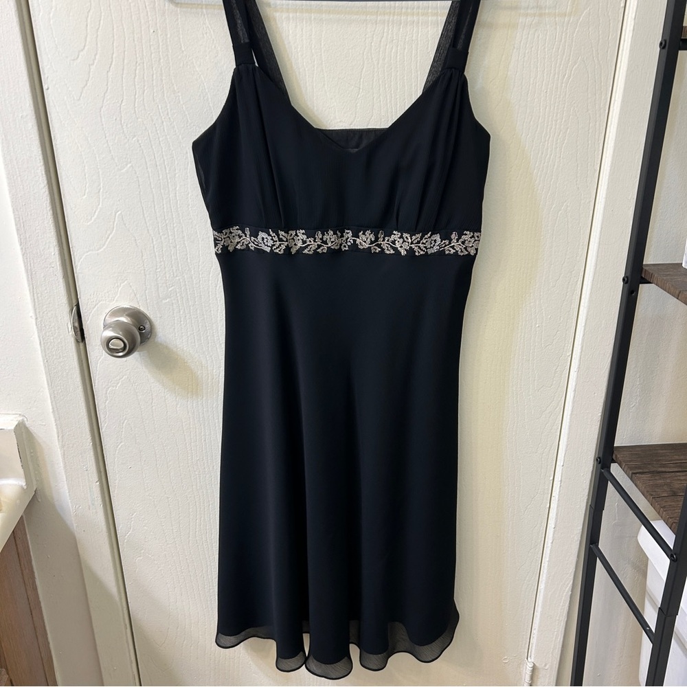 90s/Y2K Vintage NWT Tahari Mosaic Bohemia Black Dress, US 6